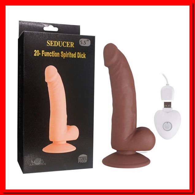 Вибратор со встроенным аккумулятором SEDUCER 20 Function Spirited Dick Brown
