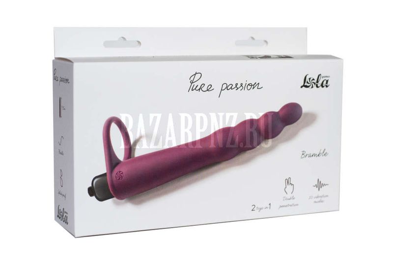 Вибронасадка для двойного проникновения Pure Passion Bramble Wine red 1201-02lol