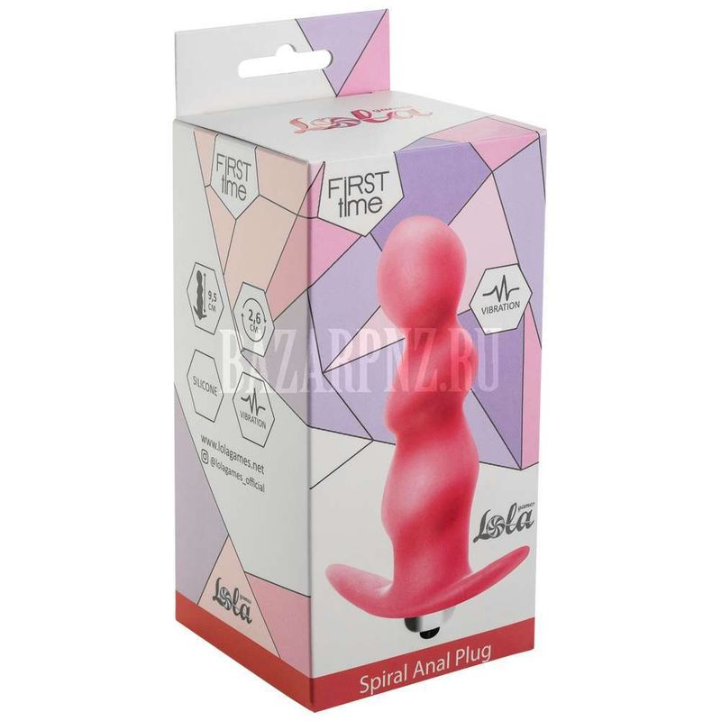 Анальная пробка с вибрацией Spiral Anal Plug Pink артикул: 5008-01Lola