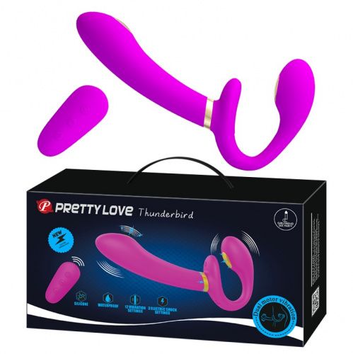 Новинка! Вибрострапон безремневой Pretty Love Thunderbird с электростимуляцией