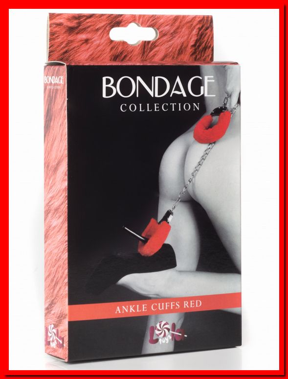 Меховые универсальные оковы (на руки и ноги) BONDAGE красные 1020-02lola