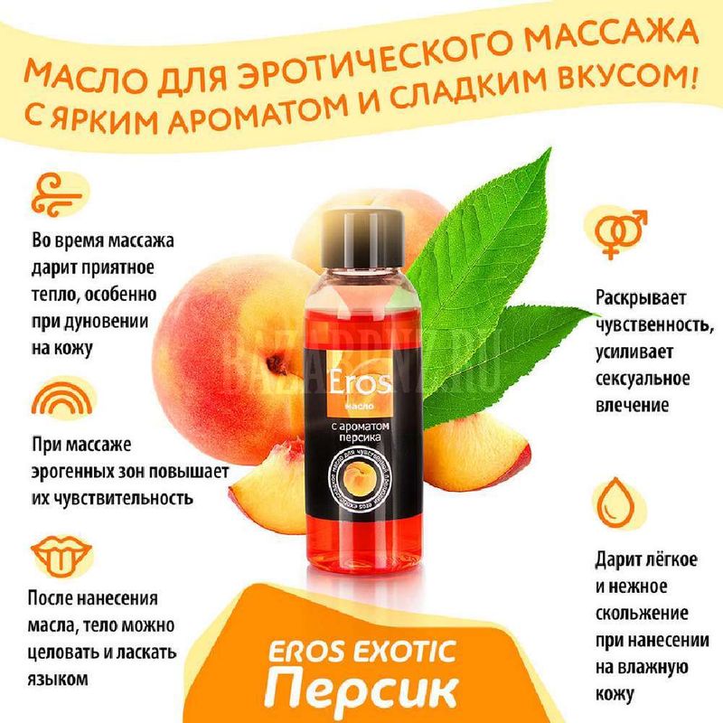 Масло массажное с ароматом персика "EROS EXOTIC" флакон 50 мл арт. LB-13008