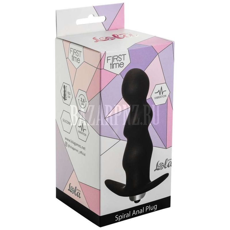 Анальная пробка с вибрацией Spiral Anal Plug Black 5008-03lola
