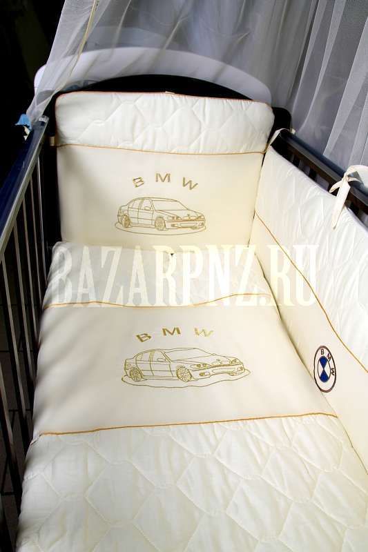 Коплект в кроватку 7 предметов BMW