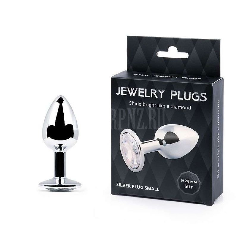Маленькая анальная пробка с кристаллом "Silver plug small" арт. SS-01
