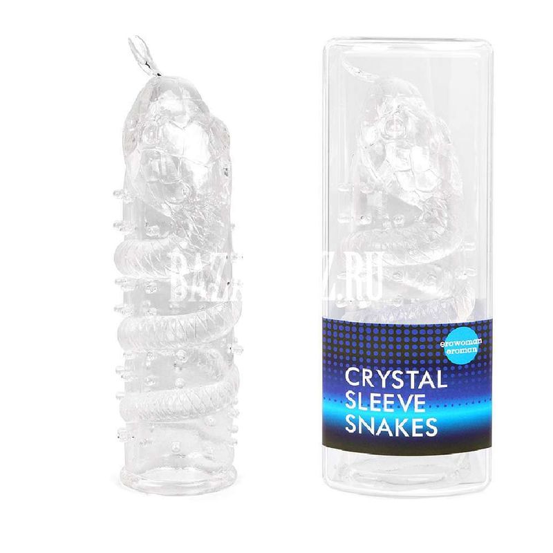 Насадка закрытая "Crystal sleeve snakes" в форме змеи арт. EE-10104