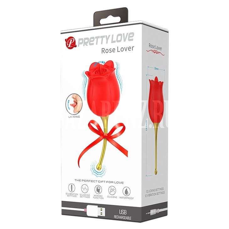 Вибромассажёр Rose lover 12 режимов вибраций и движений язычка. арт. bi-014915