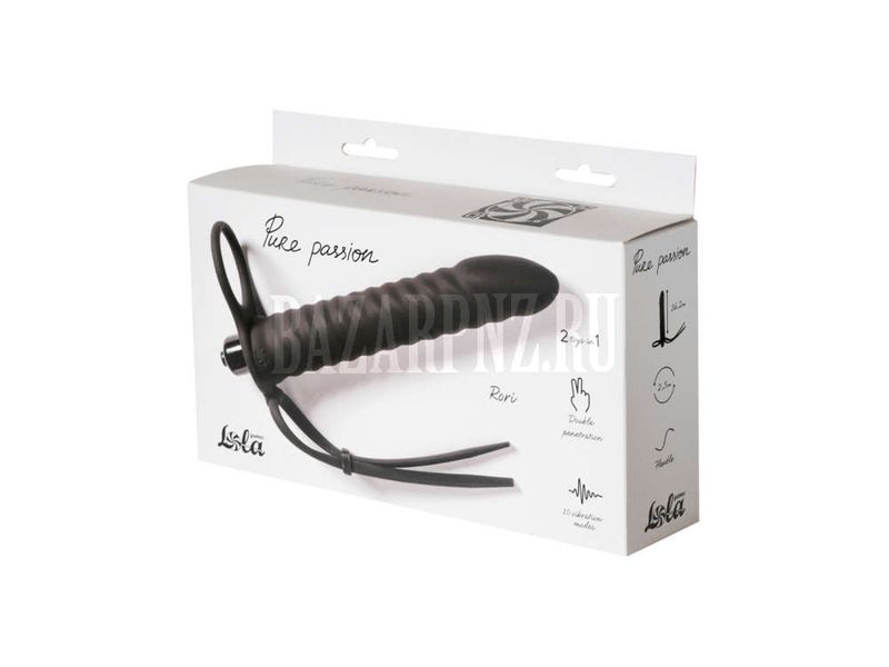 Вибронасадка для Двойного Проникновения Pure Passion Rori Black 1205-01lola