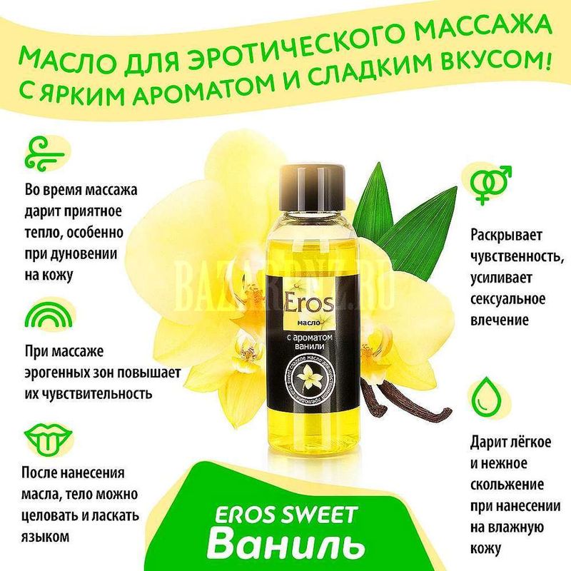 Масло массажное с ароматом ванили "Eros Sweet" арт. LB-13009