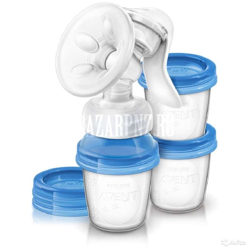 Avent Молокоотсос ручной с контейнерами
