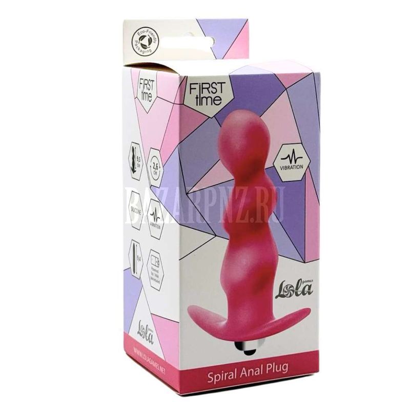 Анальная пробка с вибрацией Spiral Anal Plug Pink 5008-01Lola